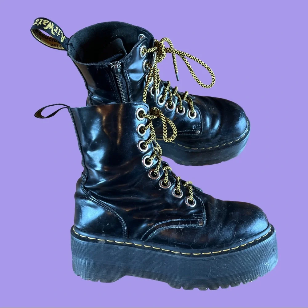 Dr. Martens Black Jadon Max Platform Boots - Picture 3 of 10